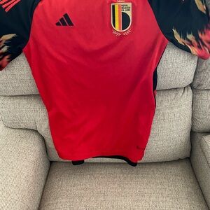 Adidas Red and Black Sports Jersey
